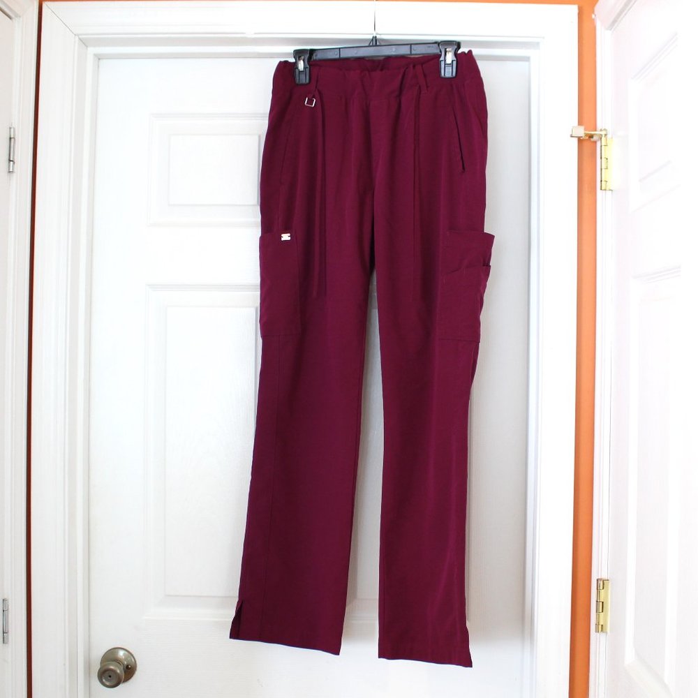 Grey's Anatomy By Barco Signature Scrub Pants 6-Pocket Burgundy Wine